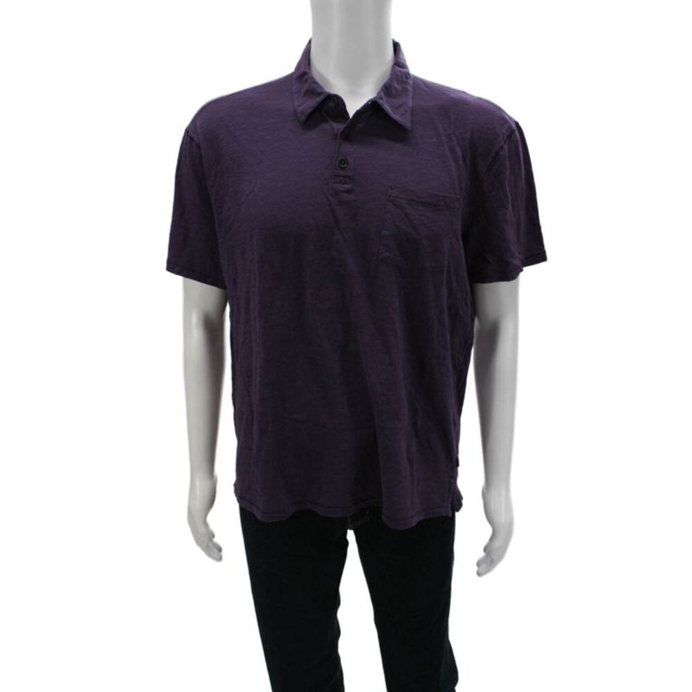 John Varvatos Star USA Mens Purple Collared Cotton Polo Short Sleeve Size XL